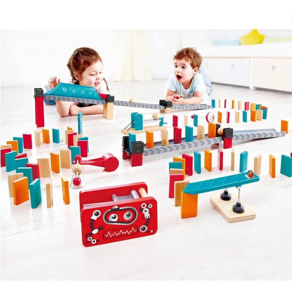 Динамічний конструктор Hape Ефект доміно Фабрика роботів 122 елементів (E1057) - фото 8