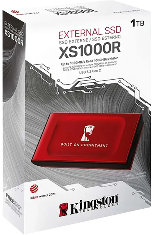 SSD накопичувач Kingston XS1000R BOC 1TB USB 3.2 Gen2 Type-C 3D NAND Red (7166431) - фото 3
