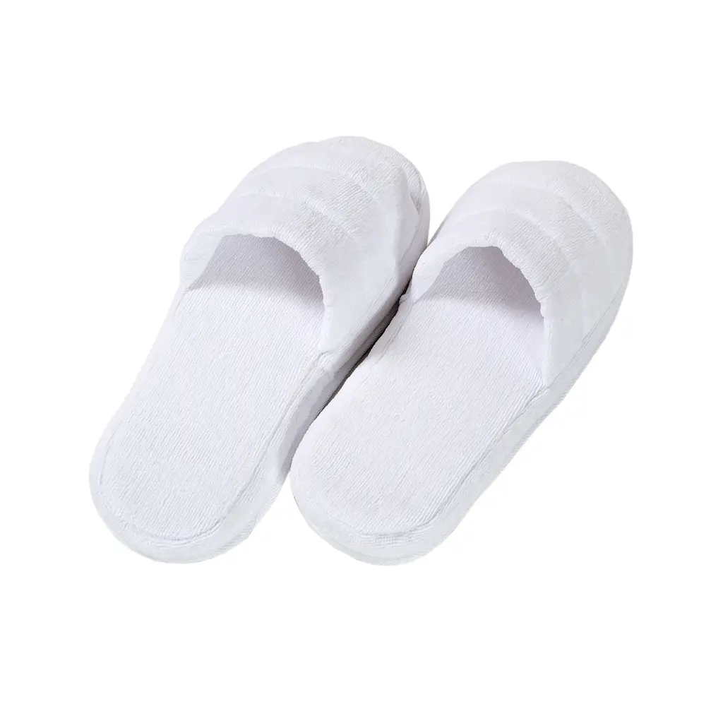 Тапочки велюровые Lotus - White открытый носок - фото 4