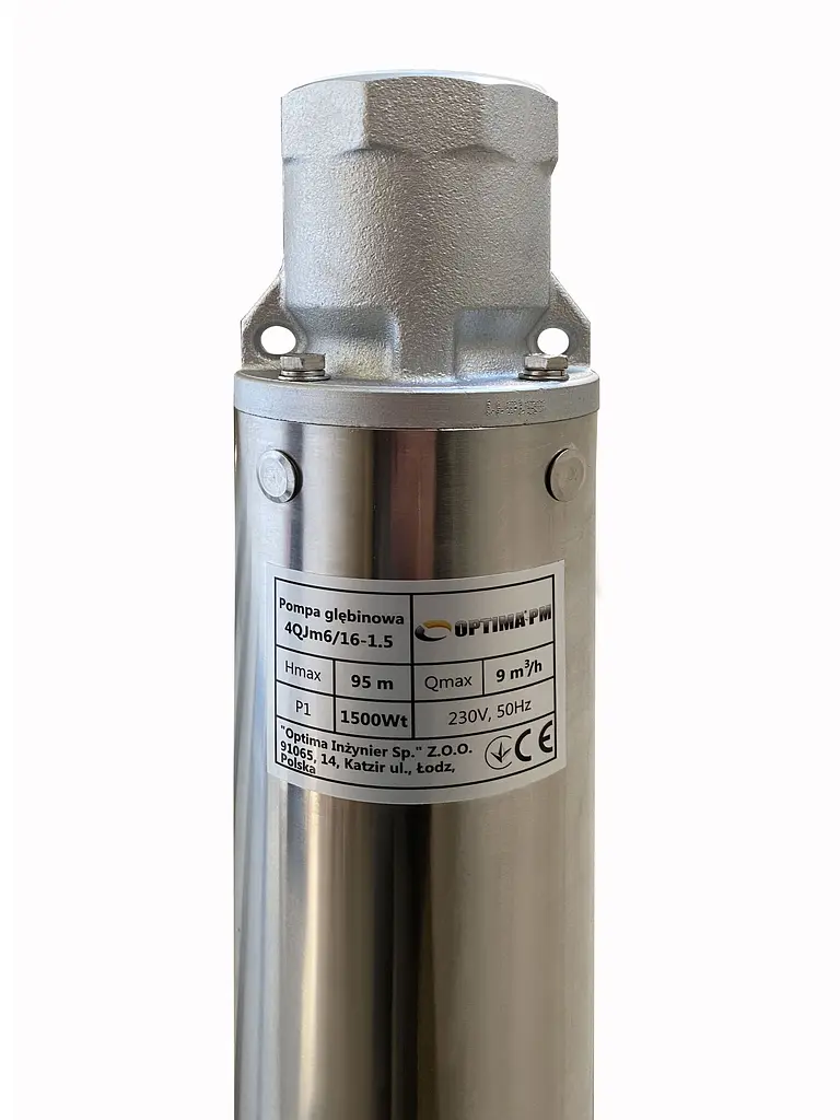 Насос свердловиний з підвищеною стійкістю до піску Optima PM 4QJm6/16 1.5 кВт 101м + 1.5 м кабель - фото 2