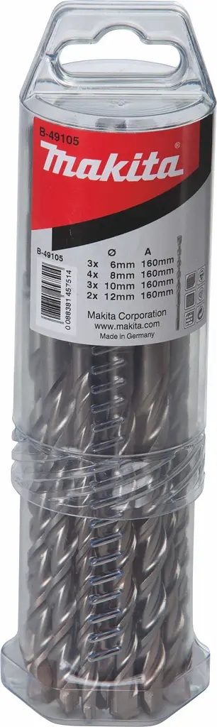 Набір бурів (12 шт) для перфоратора SDS-Plus Makita V-Plus B-49105