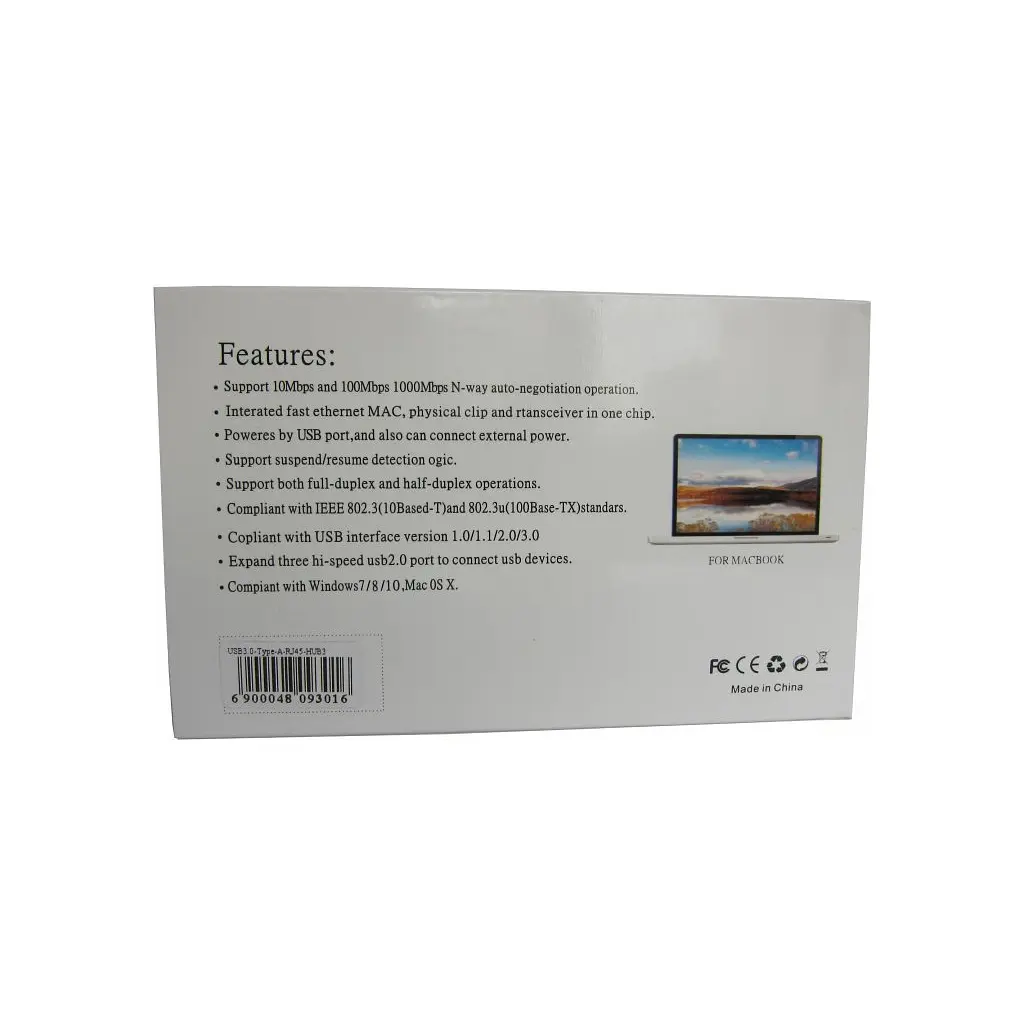 Концентратор Dynamode USB 3.0 Type-A - RJ45 Gigabit Lan, 3*USB 3.0 (USB3.0-Type-A-RJ45-HUB3) - фото 5