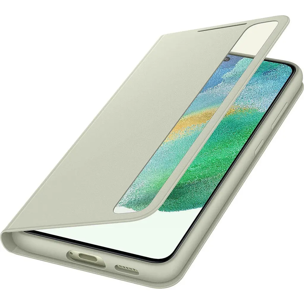 Оригінальний чохол-книжка для Samsung Galaxy S21 FE (G990) S-View Clear View Smart Cover Olive Green EF-ZG990CMEGRU - фото 6
