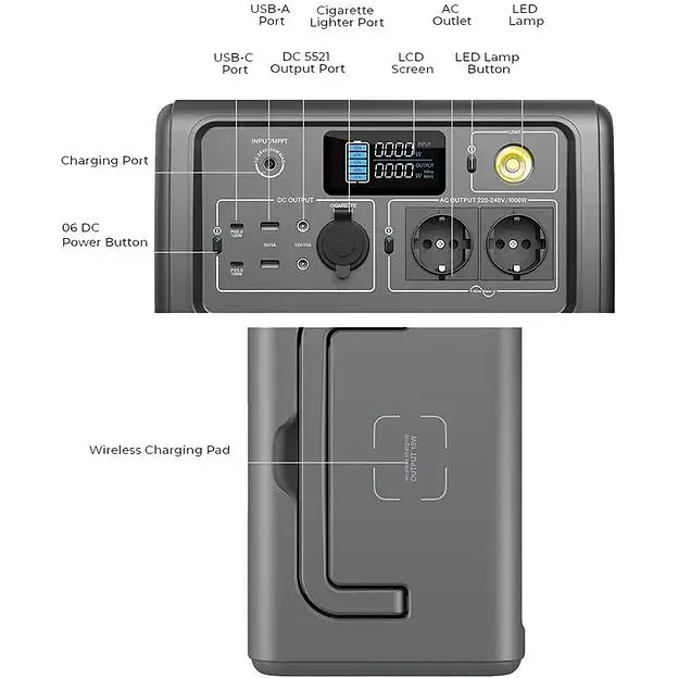 Портативная зарядная станция Bluetti EB70 1000W/716Wh - фото 4
