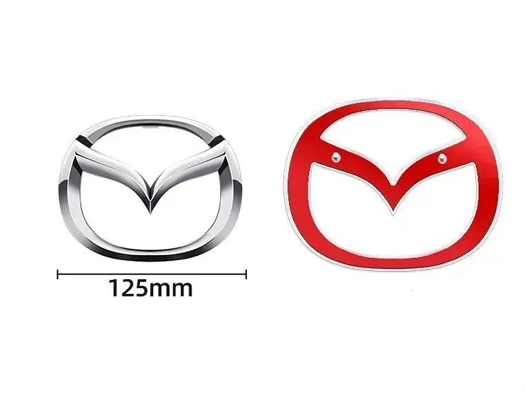 Емблема решітки Mazda Хром 125×100мм пластик (на скотчі та з 2 напрямними) - фото 2