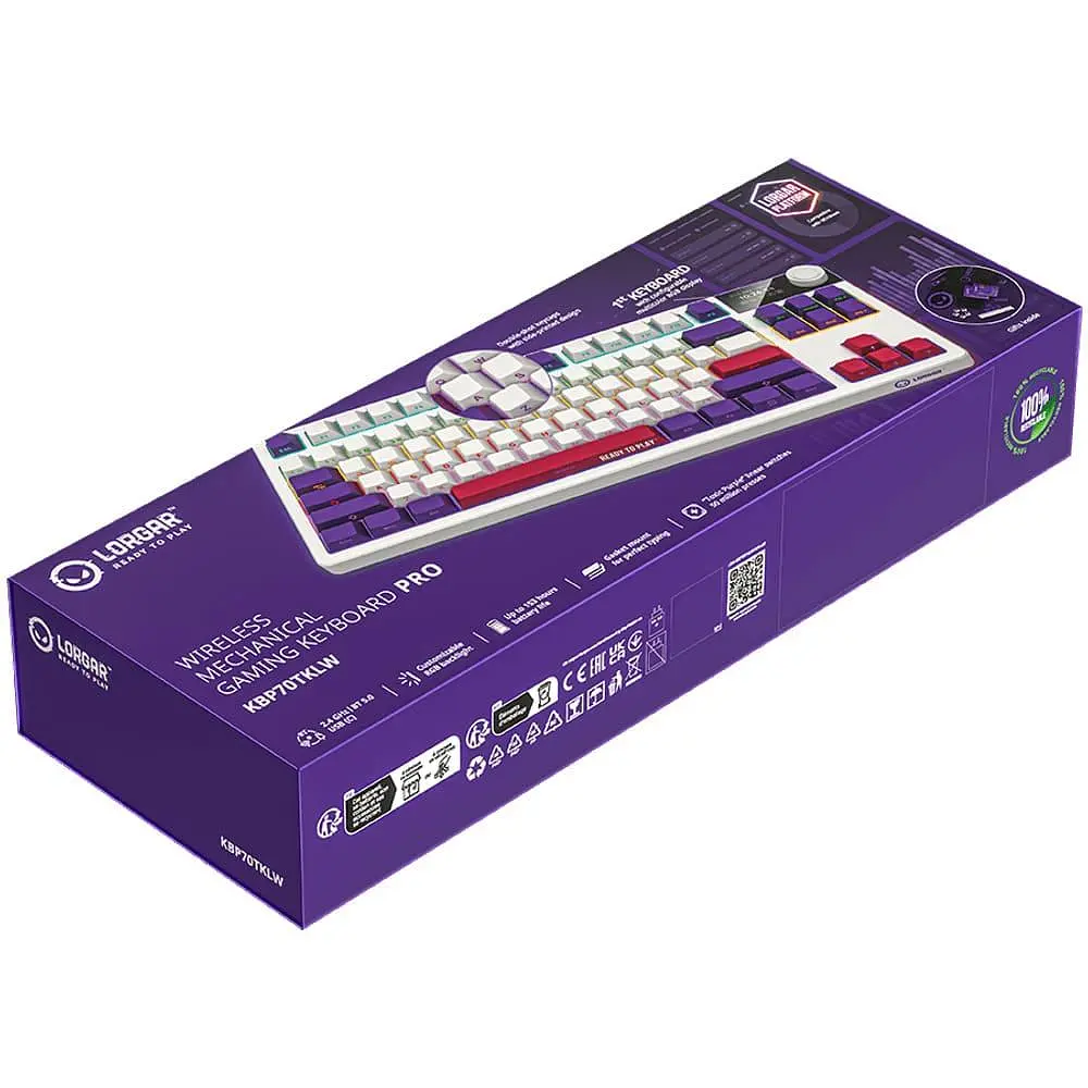 Клавиатура Lorgar KBP70TKLW Pro Wireless TKL EN/UA White (LRG-KBP70TKLW-WH-US) - фото 9