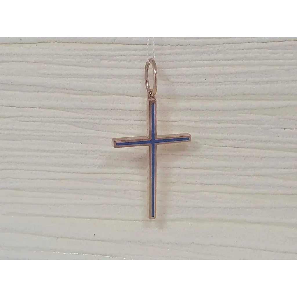 Золотий хрестик Харківська ювелірна фабрика з емаллю. 11589-ЕГОЛ - фото 2