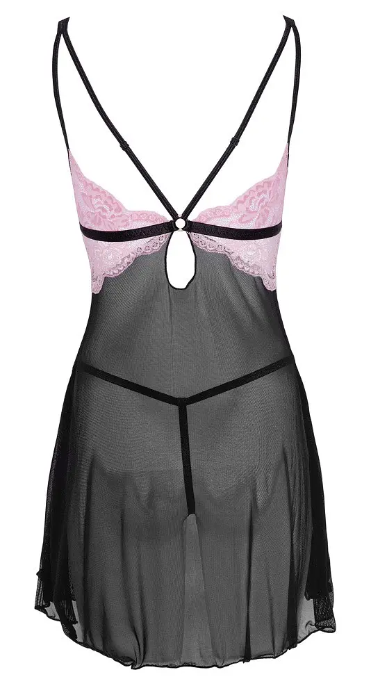 Пеньюар Babydoll black/pink S Cottelli 42-27413421021 101821 - фото 4