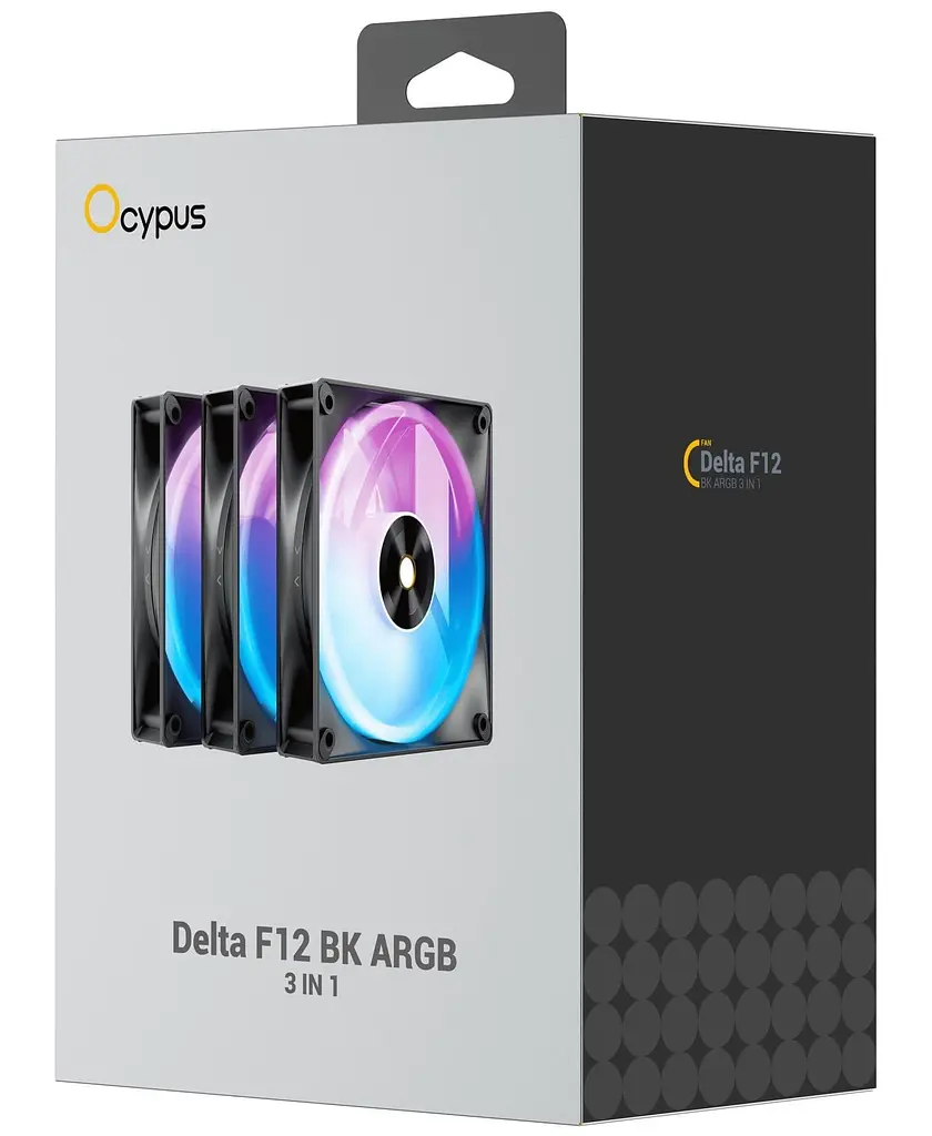 Комплект вентиляторів Ocypus DELTA F12 ARGB 3in1 Black (DELTA-F12-BK3AM00X-GL) - фото 8