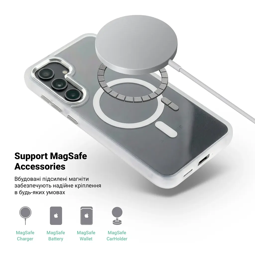 Чохол ArmorStandart Unit MagSafe для Samsung S24 Plus Matte Clear Silver - фото 4