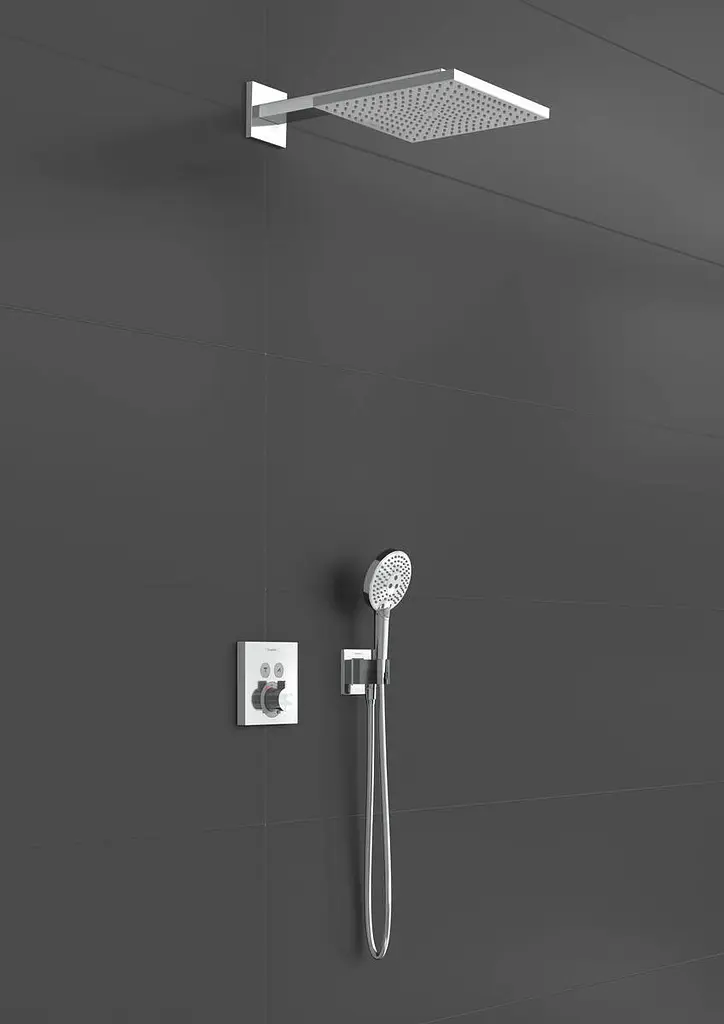 Душова система прихованого монтажу Hansgrohe Raindance E 300 1jet ShowerSelect S з термостатом Chrome 27952000, Хром - фото 2