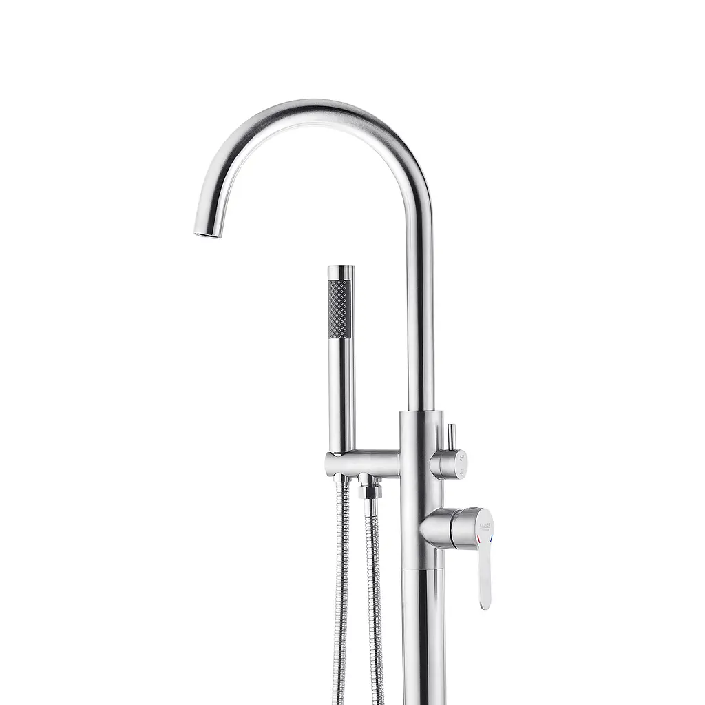 Смеситель напольный для ванны Kroner KRP Edelstahl Klassisch - ESG077 CV029975 Нержавеющая сталь - фото 4