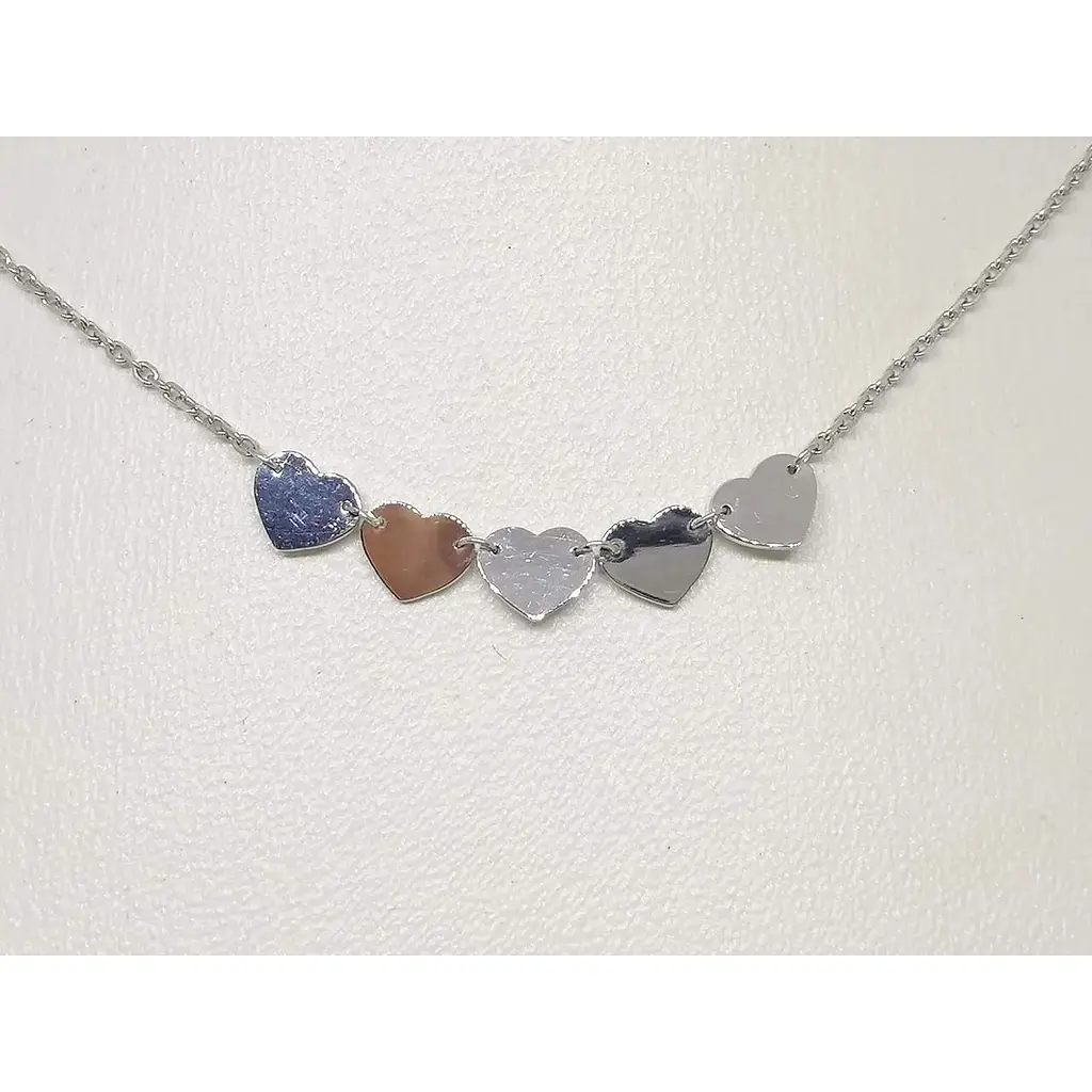 Срібне кольє Qvaliz Сердечки. 908-01230 38 - фото 2