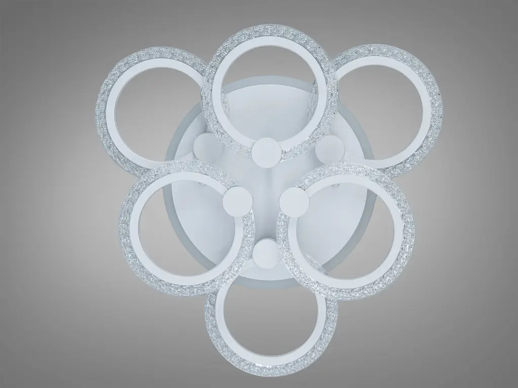 Люстра потолочная Romin LED Diasha белая 6 колец 74W - фото 4