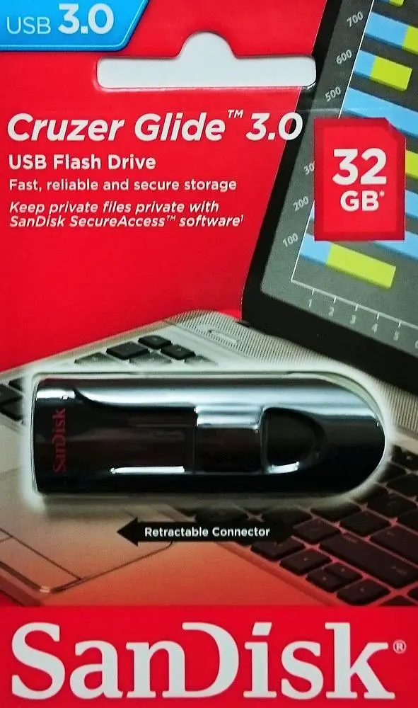Накопичувач 32GB USB 3.0 Type-A Cruzer Glide Чорний SanDisk teh0018427 - фото 5
