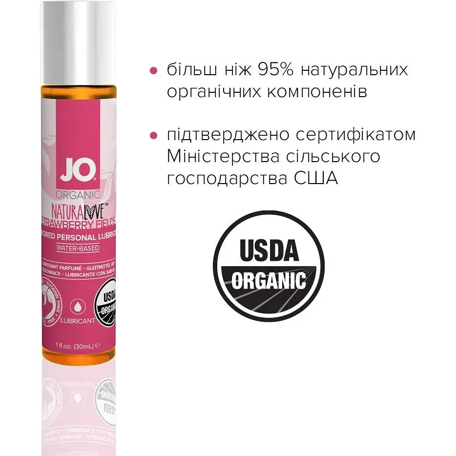Змазка на водній основі System JO Naturalove Strawberry (30 мл) - фото 4