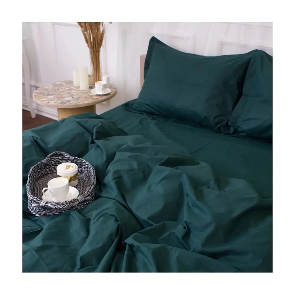 Постільна білизна MirSon Poplin Line 091 Emerald 110x140 (2200006277408) - фото 3