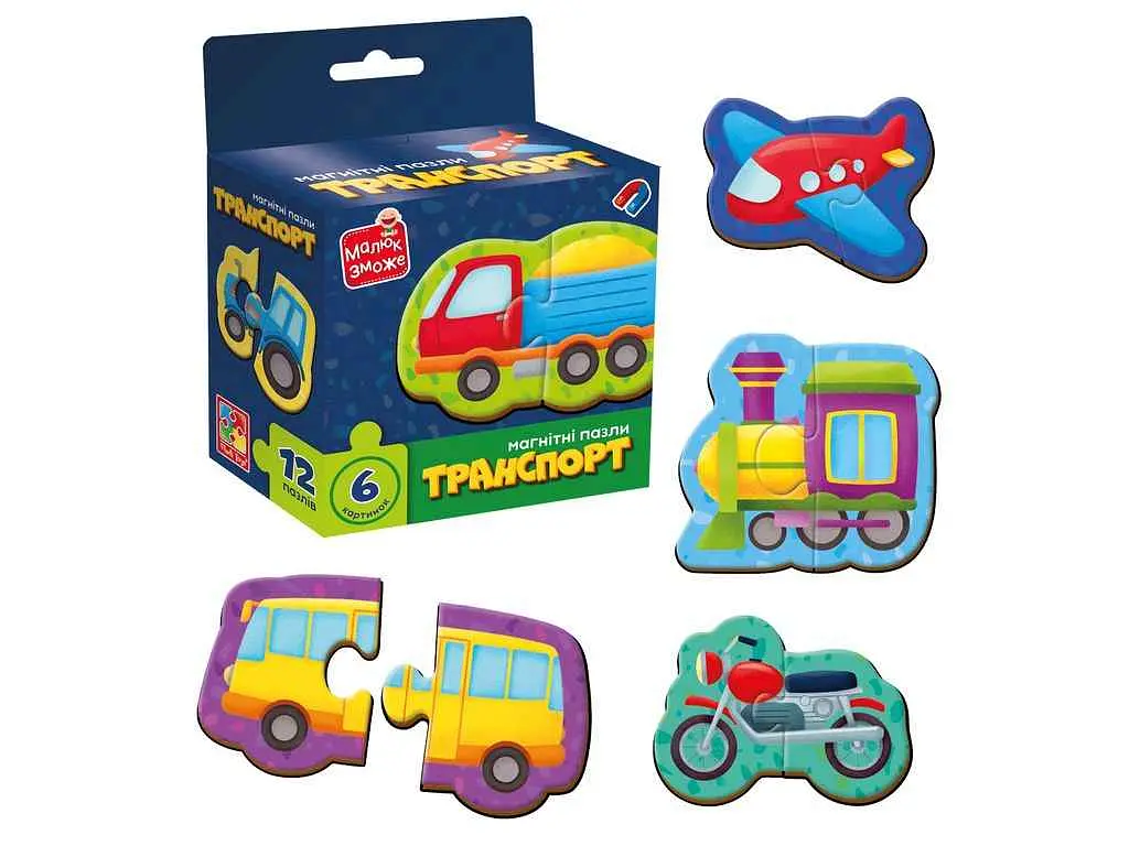 Гра розвиваюча VLADI TOYS "Транспорт" пазли магнітні VT1733-02 - фото 2