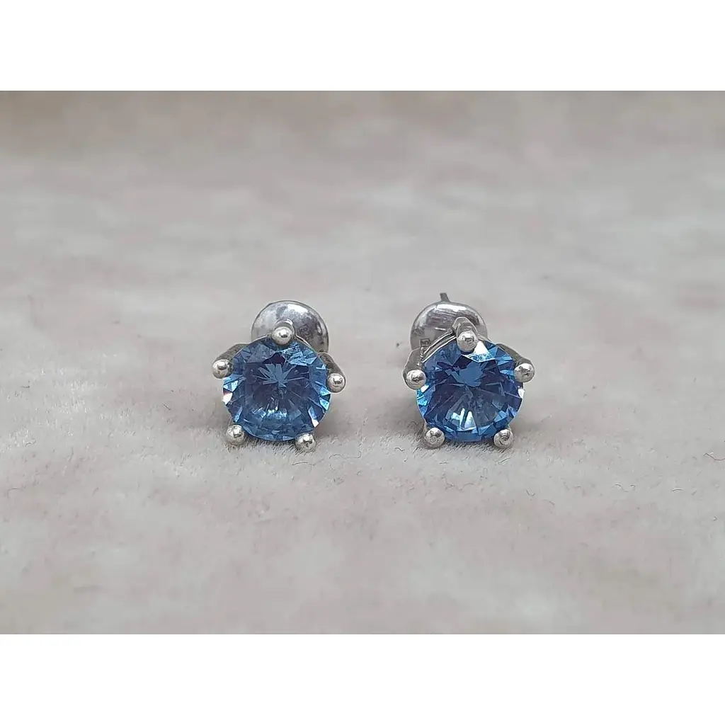 Серебряные серьги Агни Гвоздик с кварцем. 2095/9Р-QLB - фото 3