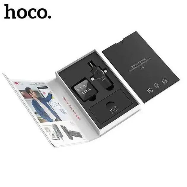 Микрофон петличка беспроводной HOCO S31 Stream Wireless Microphone + Receiver 3in1 (USB-C 3.5mm Lightning) - фото 4