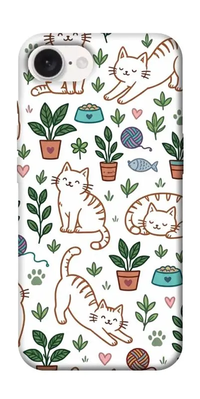 TPU чохол Demsky Cats pattern для Apple iPhone 16e (6.1")