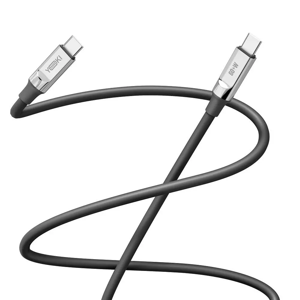 Кабель для заряджання та обміну даними USB Yoki YK-UL61 ULTRA Series Type-C to Type-C 60W 3A/20V 1.2 m Black - фото 3