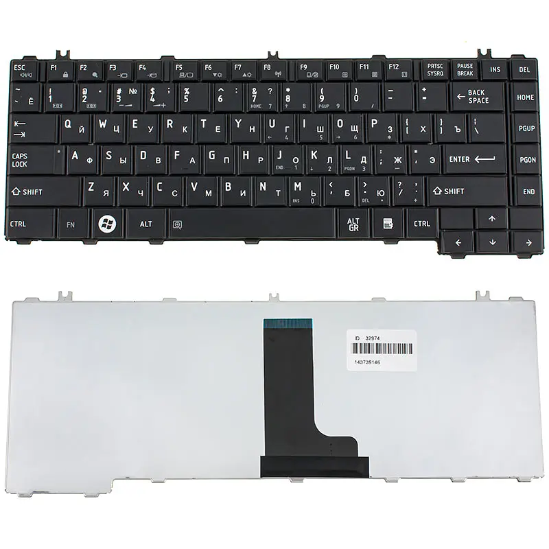 Клавіатура для ноутбука TOSHIBA (L600, L630, L635, L640, L645, C600, C640, C645) rus, black - фото 2