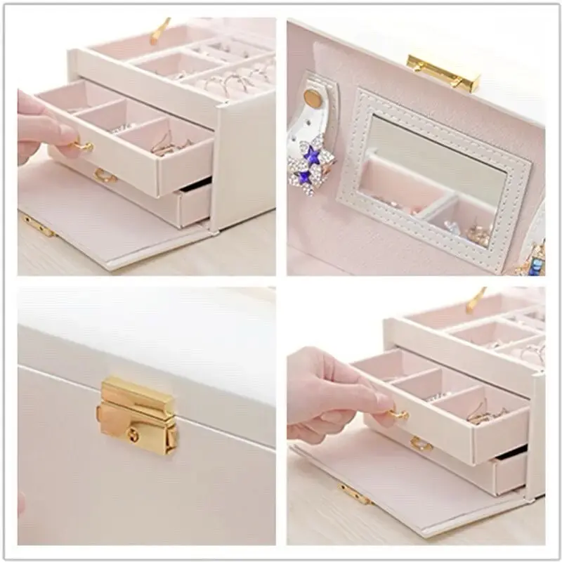 Скринька для прикрас Органайзер для ювелірних виробів Сундук для бужутерії Перламутровий - фото 4