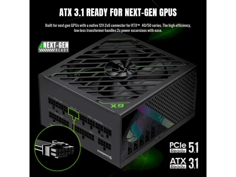 Блок живлення Gamemax GX Pro 1250G Black - фото 6