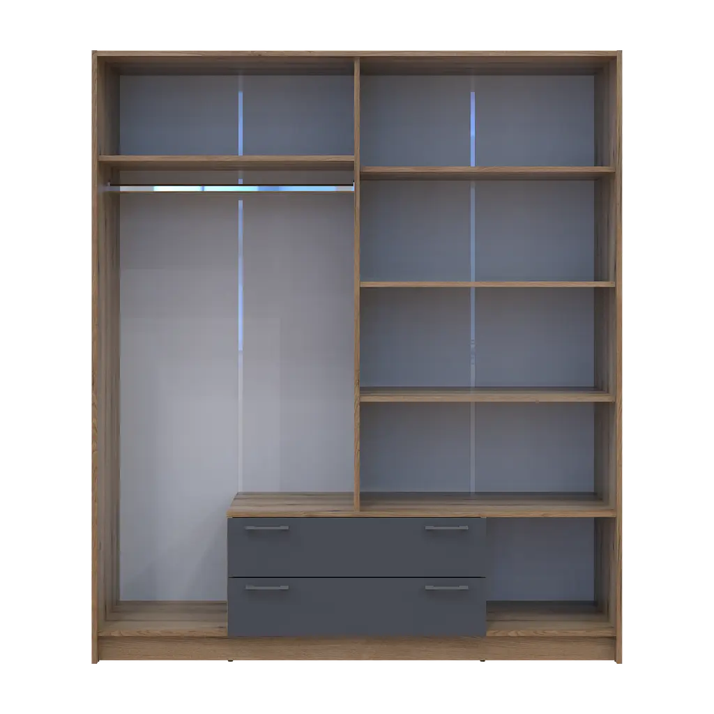 Шафа для одягу Doros Ронді Дуб Артизан/Графіт 4ДСП 160х52х195 (80737824) - фото 3