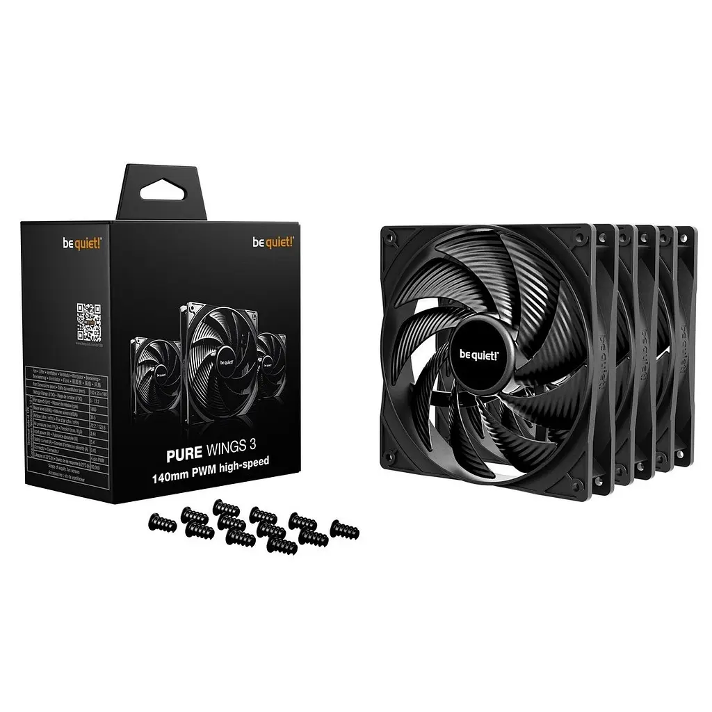 Вентилятор be quiet! Pure Wings 3 140mm PWM High-Speed 3-Pack Чорний (BL138) - фото 3