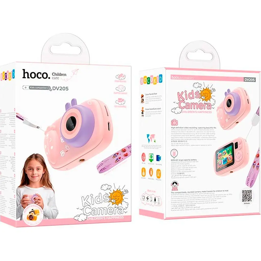 Дитяча фотокамера Hoco DV205 Dual Сamera Pink [136168] - фото 5
