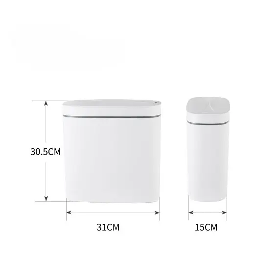 Відро для сміття сенсорне овальне Mixxus Flat-TC0109 White 9 л Білий (MI7074)  - фото 4