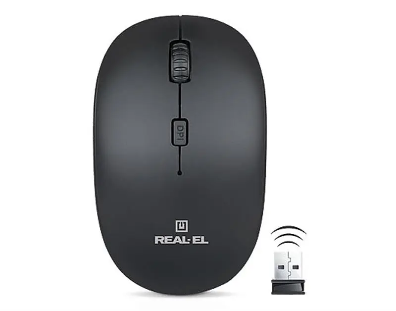 Миша бездротова REAL-EL RM-301 Black USB - фото 2