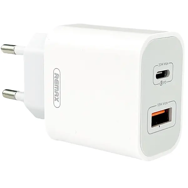 Быстрое зарядное устройство 20W Remax RP-U68 1xType-c 1xUSB-A PD+QC Белый - фото 4