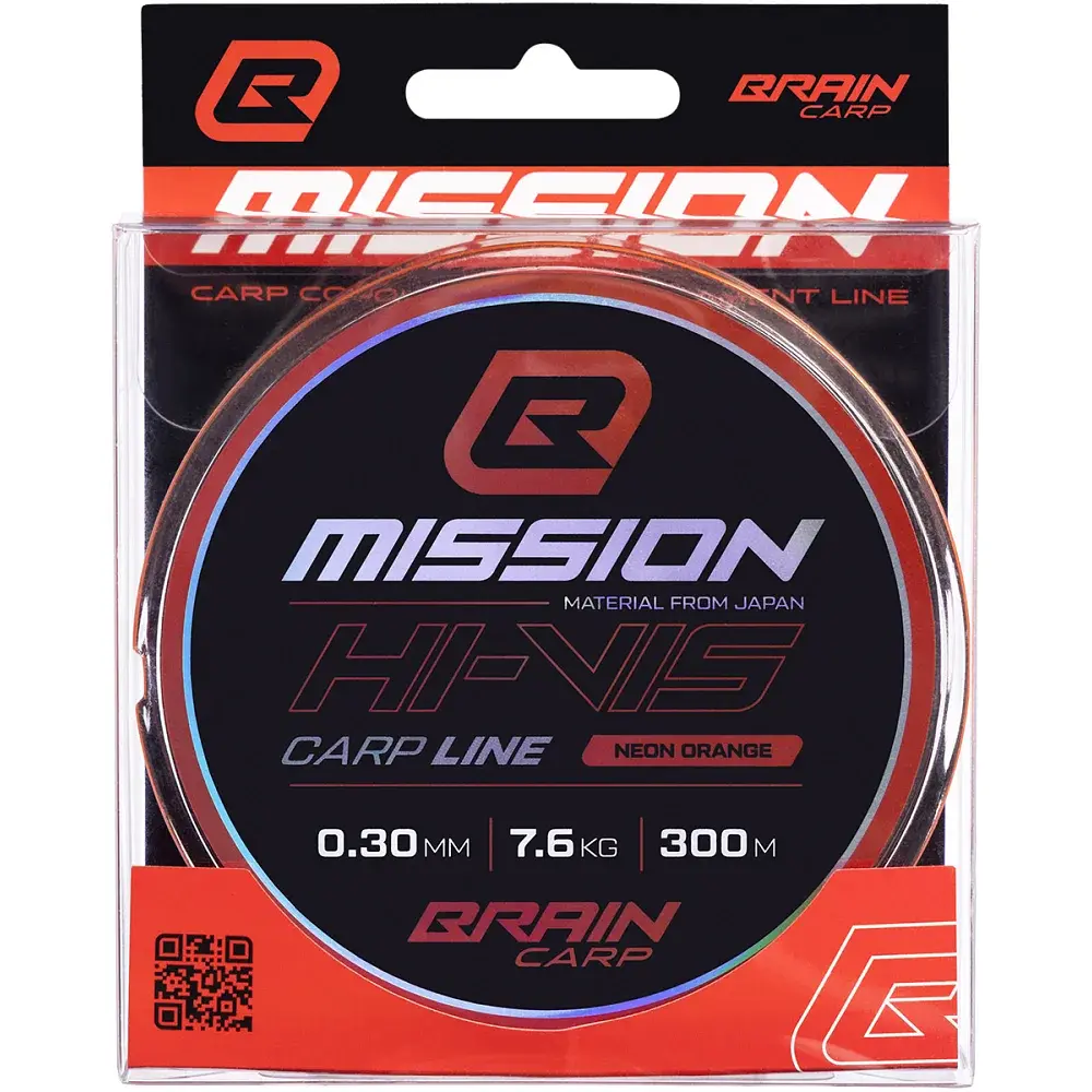 Волосінь Brain Mission Carp Line (Neon Orange) 300m 0.30mm 7.6kg - фото 2