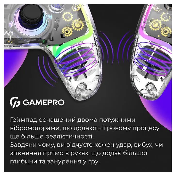 Геймпад Bluetooth джойстик GamePro GPS-13T Bluetooth 5.3/USB (PC/iOS/Android/PS3/PS4) DualShock RGB - фото 4