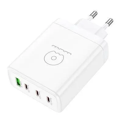 Зарядний пристрій адаптер блочок WUW-C158 1 USB 3 Type-C PD 100W для зарядки чотирьох пристроїв одночасно - фото 2