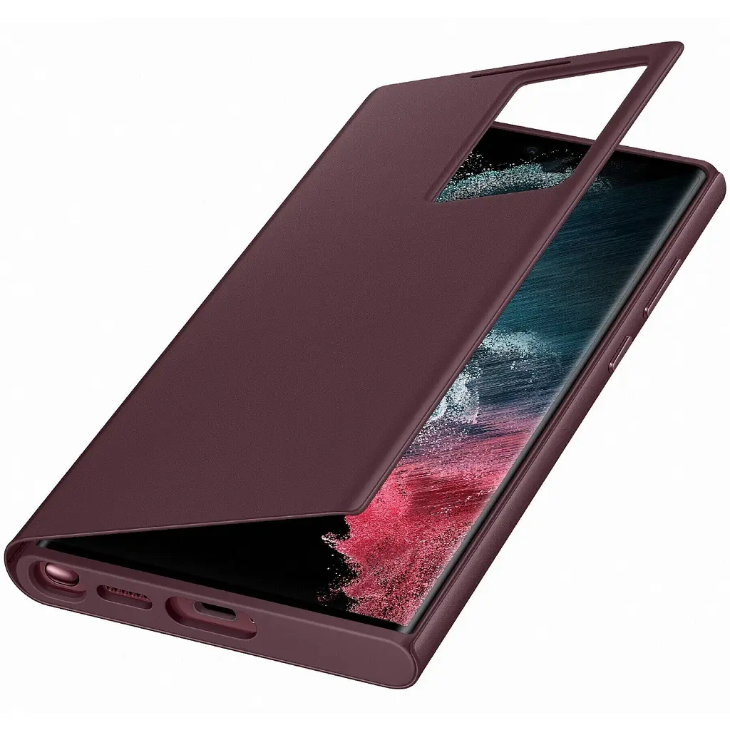 Чохол-книжка Samsung Smart Clear View Cover для Samsung Galaxy S22 Ultra SM-S908 Burgundy (EF-ZS908CEEGRU) - фото 3