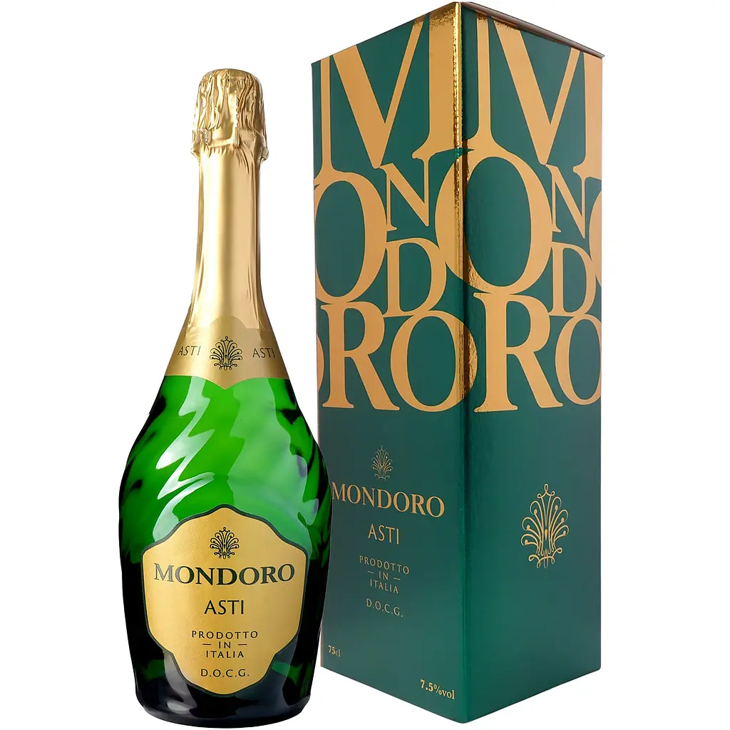 Вино ігристе Mondoro Asti, біле, солодке, DOCG, 7,5%, 0,75 л, в коробці (14007)