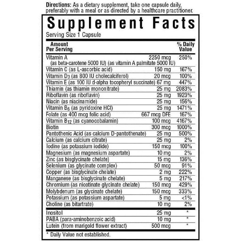 Мультивитамины без железа Bluebonnet Nutrition Multi One 60 вегетарианских капсул - фото 2
