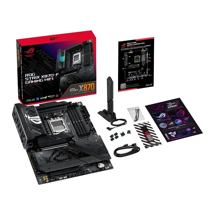 ASUS Материнська плата ROG STRIX X870-F GAMING WIFI sAM5 X870 4xDDR5 M.2 HDMI DP WiFi BT ATX - фото 2