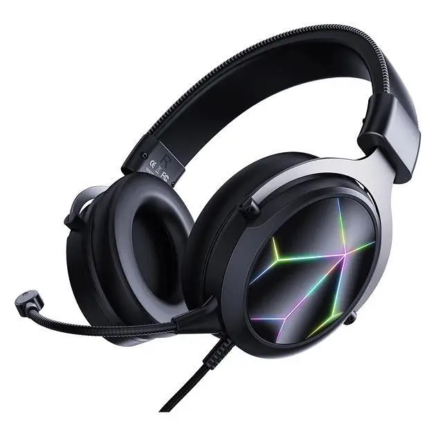 Дротова ігрова гарнітура Onikuma Gaming with LED X10 Pro, USB, 3.5mm, 2.1m, black - фото 2