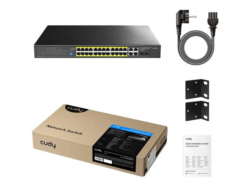 Комутатор CUDY GS1028PS2 некерований - фото 4