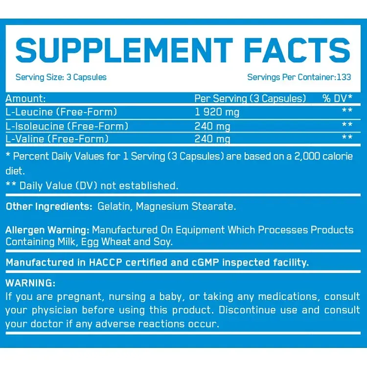 Амінокислоти Everbuild Nutrition BCAA 8:1:1, 400 капсул - фото 2