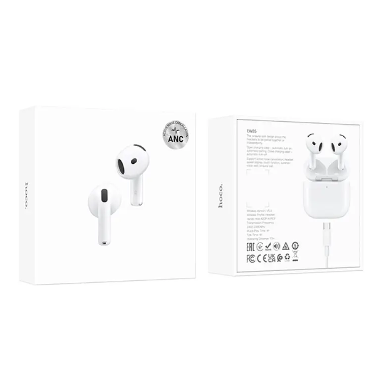 Навушники Bluetooth Hoco EW85 True wireless ANC noise reduction BT headset White - фото 2