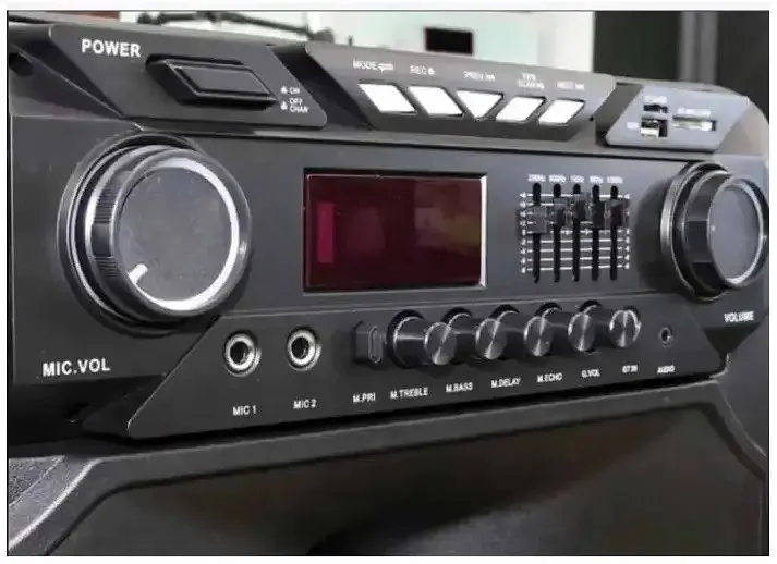 Портативная колонка ZPX ZXX-1011 с 2 микрофонами и пультом Акустическая система 800Вт RGB подсветка Черный - фото 4