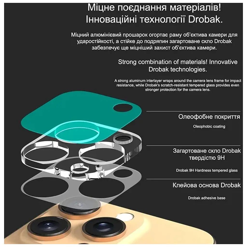 Скло захисне Drobak 3D Apple iPhone 17 camera (333339) - фото 5