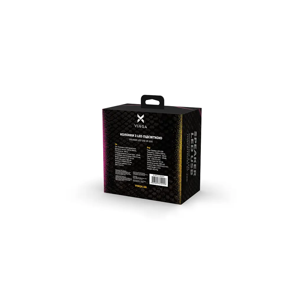 Акустическая система Vinga SP-200 LED USB Black - фото 5