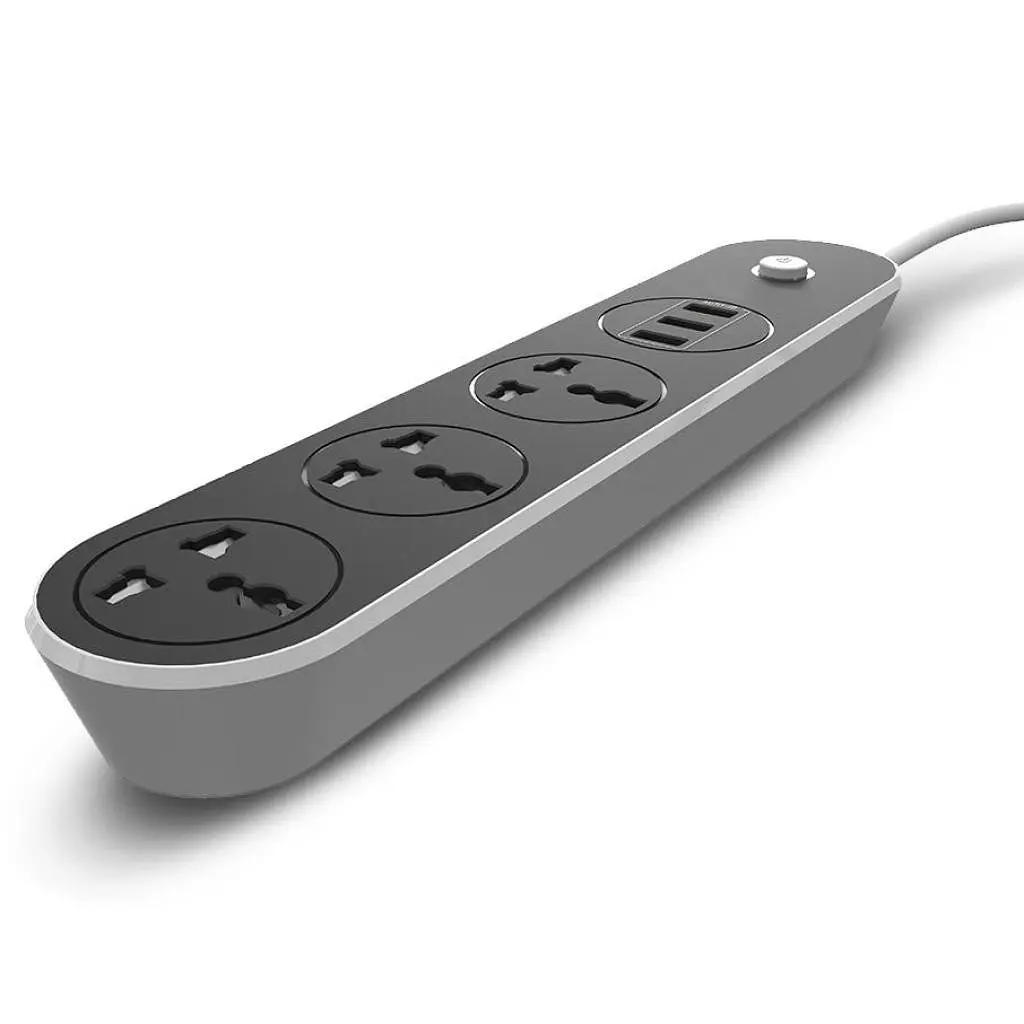 Сетевой фильтр olorWay 3 розетки, 3xUSB, 1,8 м, Black (CW-CHU33B) - фото 2